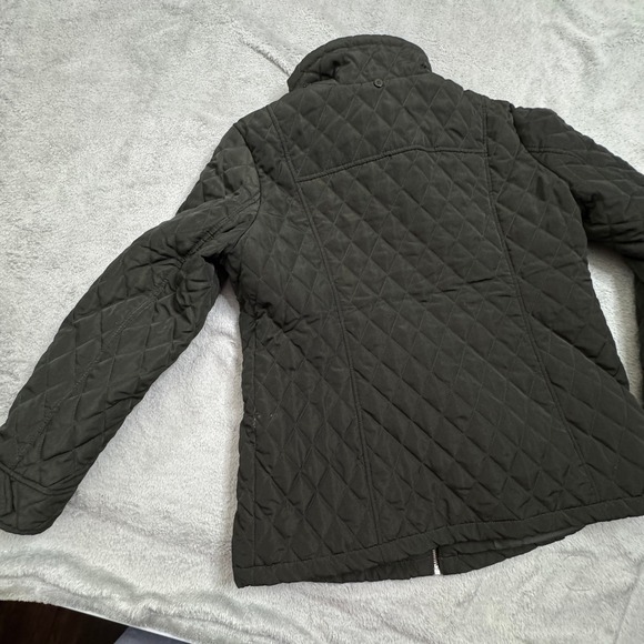 London Fog Women's Quilted Jacket Size Large Olive Green Full Zip High Collar‎ - Picture 11 of 15